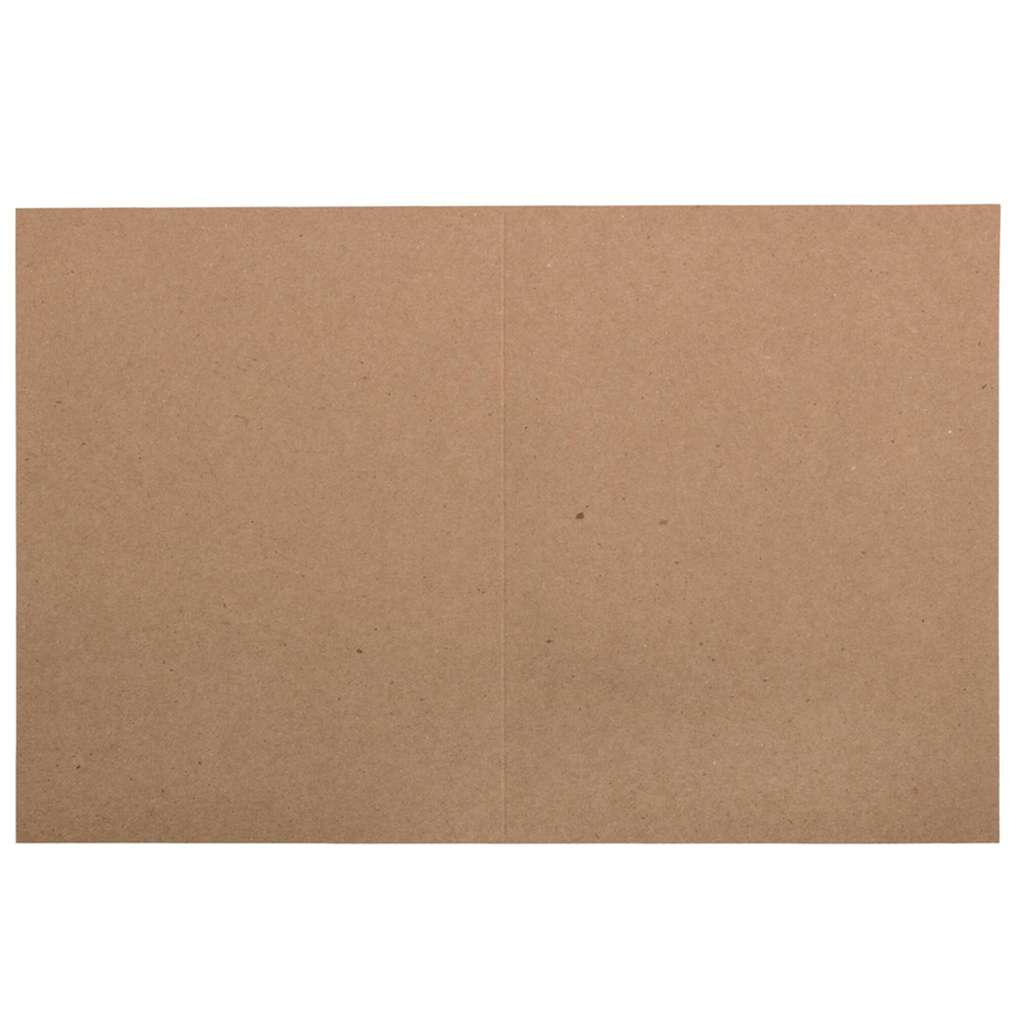 JAM Paper 4.62" x 6.25" Brown Kraft Blank Foldover Cards